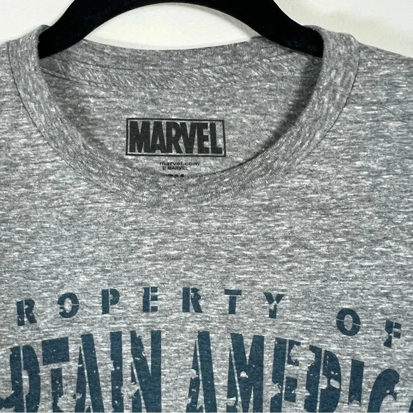 Marvel Mens Captain America Graphic T-Shirt Gray Heather Super Hero Comics Small - Picture 3 of 9